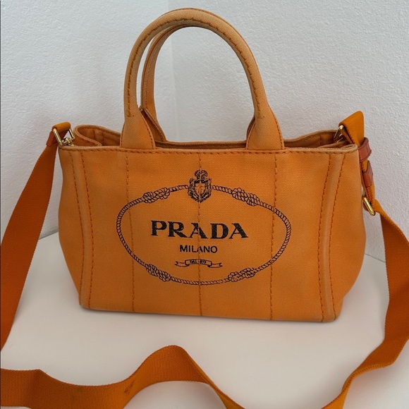💯Authentic Prada  Canapa Orange Tote Bag🍀 - Picture 17 of 17